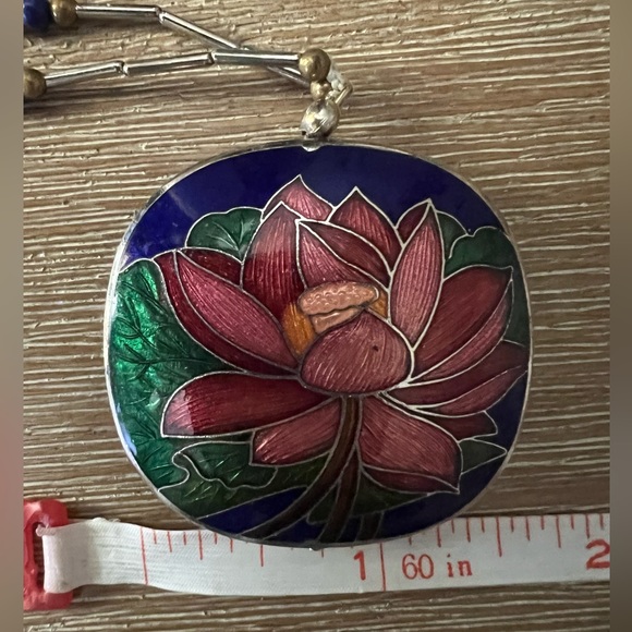 Enameled Pillow Two sided pendant - Picture 4 of 6